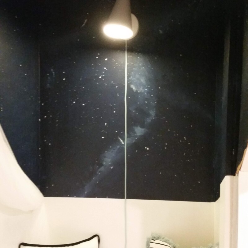 Starry sky mural lined the reading nook.